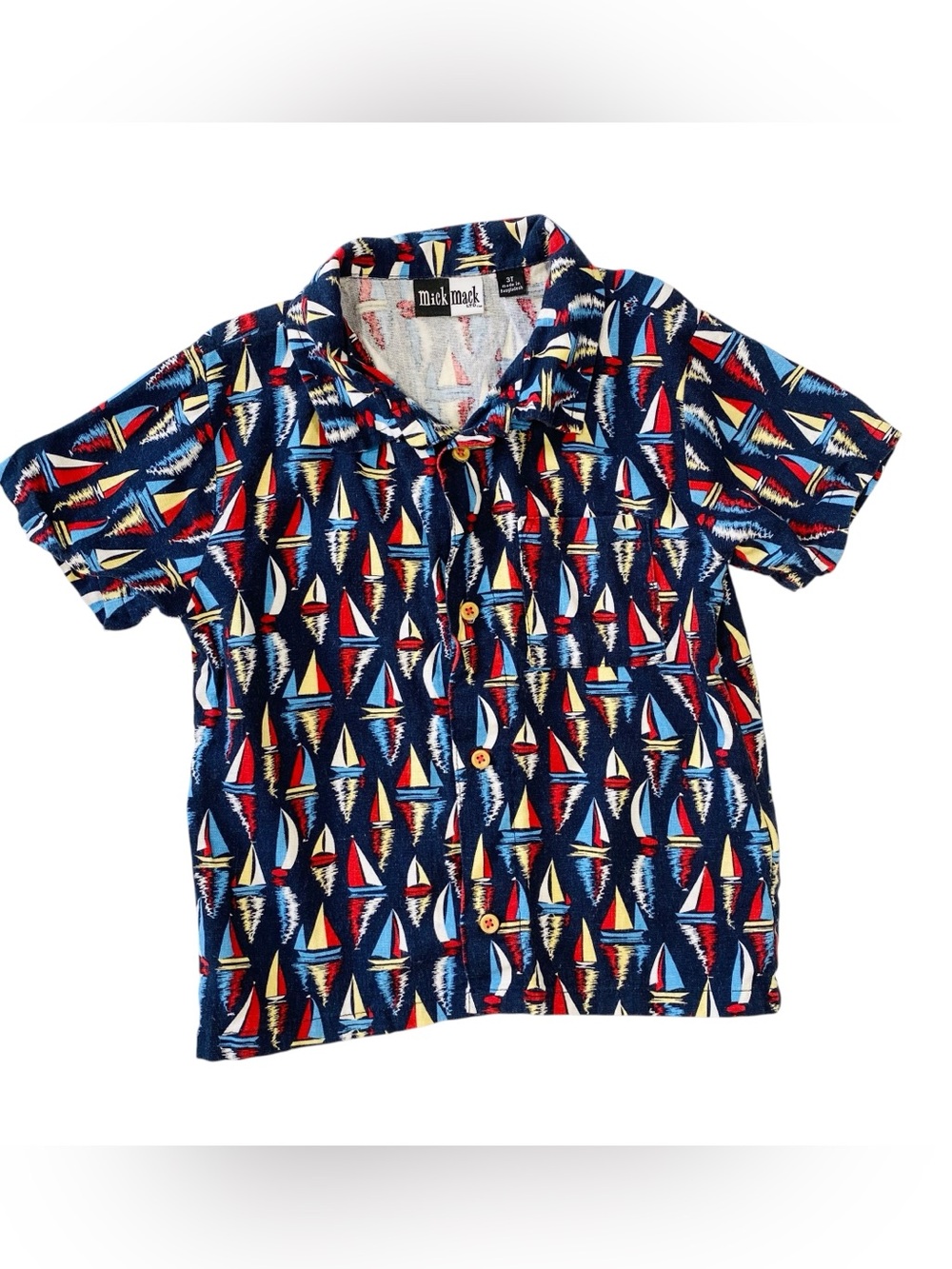 VINTAGE MICK MACK Linen Sailboat Shirt